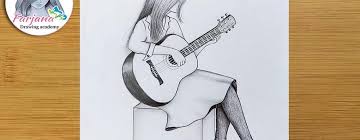 About blog easy drawing tutorials. A Girl Playing Guitar Pencil Sketch Tutorial For Beginners How To Draw A Girl With Guitar Paintingsuppliesstore Com