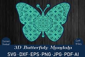 Download Butterfly 3d Mandala Svg 5 Layered Mandala Butterfly 1279275 Cut Files Design Bundles