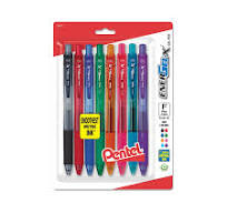 EnerGel-X Liquid Gel Pen Fine Line, Needle Tip - Assorted 8 ...