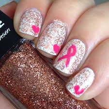 October breast cancer nail designs. October Masterpost 1 Pumpkins Skulls And Booby Love Naildawdle