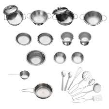 2020 popular 1 trends in home & garden, sports & entertainment, consumer electronics, mother & kids with kitchen knife set stainless steel 7 and 1. Baby Vivo Children S Kitchen Accessories 22 Piece Cookware Set Made Of Stainless Steel Ma Trading Eu Cheap Prices For Baby Child Office Diy Garden Sports More
