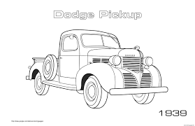 This coloring image dimension is about 600 pixel x 218 pixel with approximate file size for around 40.00 kilobytes. Old Car Dodge Pickup 1939 Coloring Pages Printable