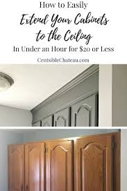 We Added Drama To Our Laundry Room Cabinets By Extending Them To The Ceiling It Took Under An Hour Kitchen Cabinets Makeover Diy Kitchen Cabinets Diy Kitchen