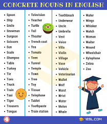 Concrete Nouns Useful List Of 400 Concrete Nouns 7esl