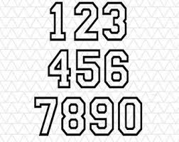Varsity Block Numbers Svg Dxf Files Svg High School Class Reunion Number Stencils
