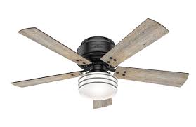 The flush mount ceiling fan is best suitable for the home if its ceiling is less than 8 feet. Lighting Ceiling Fans Hunter Indoor Low Profile Ceiling Fan With Led Light And Pull Chain Control Onyx Bengal Donegan 52 Inch 53342 Ceiling Fans Accessories