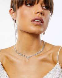 Colette Silver Diamante Necklace Shy Creation SC55019254 Diamond Necklace