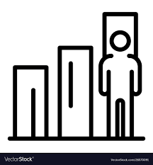 Career Growth Chart Icon Outline Style