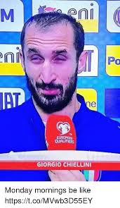 The best site to see, rate and share funny memes! Po Ne European Qualifiers Giorgio Chiellini Monday Mornings Be Like Httpstcomvwb3d55ey Be Like Meme On Me Me