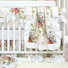 You can shop for adorable baby bedding sets for girls and boys at sears. Brandream Baby Crib Bedding Sets For Girls Ruffled Rose Floral Baby Bedding Crib Sets Chic Vintage Nursery Bedding 100 Farmhouse Goals