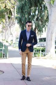 Black Blazer Blue Pants Navy Blazer Khaki Pants Blue Blazer Men Blazer Outfits Men Brown Pants Men