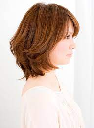ひし形シルエットでかなり需要の多いスタイルです 頬骨を隠すようにサイドにつながる前髪が小顔効果を発揮します 360度どこから見てもキレイなスタイルです medium hair styles for women medium hair styles model hair
