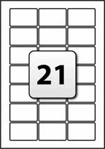 Custom printed sheet labels in all sizes! 21 Rectangle Labels Per A4 Sheet 55 Mm X 35 Mm Flexi Labels