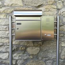 Edelstahl Standbriefkasten Mit Max Knobloch Briefkasten Inkl Klingel Namensschild Gegensprechstelle Zeitungsfach Standbriefkasten Briefkasten Kasten