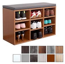 Ricoo Wm035 Er A Scarpiera Da Ingresso 79x49x30cm Panca Portascarpe Armadio Salvaspazio Armadietto Scaffale Con Sedile Legno Rovere Rustico Arredamento E Casa