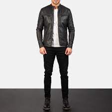 Mens Ionic Black Leather Jacket