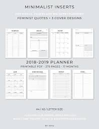2018 2019 Planner Printable Filofax A5 Inserts Academic Planner Refills Hourly Planner Weekly Month Printable Planner Printable Planner Pages Planner Pages