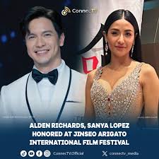 ConnecTV - READ: Asia's Multimedia Star Alden Richards and Actress Sanya  Lopez were recently recognized at the Jinseo Arigato International Film  Festival. Alden was honored as 'Best International Film Actor', while Sanya