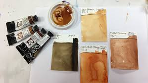 Concentrated, it paints out nearly black, but it mixes with titanium white to form bright, opaque tints of purple. Watercolor Swatches Purple Orange Brown