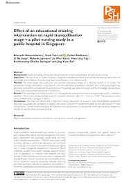Pdf Effect Of An Educational Training Intervention On Rapid