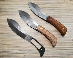 3 Nessmuk Knives Without Handle Wood Handle Impregnated Wood Knife Making Knife Design Knife