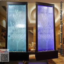 Floor Standing Indoor Waterfall Fountains With Colors Changing Led Inside Tempered Et Tabletop Fountain Small Indoor Water Fountains Indoor Waterfall Fountain
