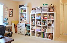 Finding a suitable organizational system is key and customization is always encouraged so let's have a. Cute Functional Craft Room On A Budget The Happy Scraps