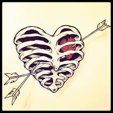 Ribcage Heart By Cba Heart Tattoo Heart Sketch Heart Art