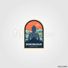 The Magnificent Borobudur Temple Logo Vector Wonderful Indonesia Illustration Temple Logo Borobudur Vector Logo