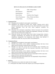 Rpp statistika kelas xii kurikulum 2013 doc. Rpp Statistik Sma Kelas X Semester Genap Kurikulum 2013 Yosi Srinita