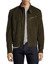Ralph Lauren Suede Cafe Racer Jacket Olive Green Cafe Racer Jacket Racer Jacket Leather Jacket Men