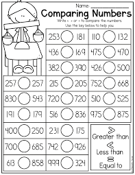 Comparing 3 Digit Numbers First Grade Math Worksheets First Grade Worksheets 2nd Grade Worksheets