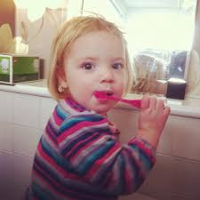 Brushing teggies! 6/1/12