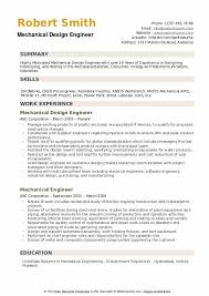 Mechanical Design Engineer Resume Samples Qwikresume