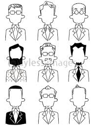 スーツを着た匿名男性の様々な上半身の線画の写真 イラスト素材 xf4415342983 ペイレスイメージズ 上半身 スーツ 男性