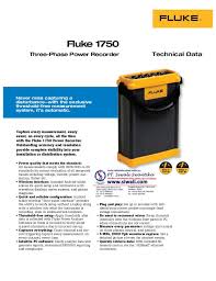 Datasheet Fluke 1750 Hubungi Pt Siwali Swantika 021 45850618