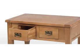 Wooden oak white coffee table with drawer and open storage compartment for living room customized. Rustic Oak Small 2 Drawer Coffee Table Quercus Living