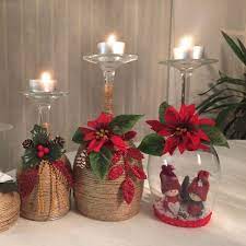 Winter wine glass candle holders. Christmas Wine Glass Candle Holder Diy Home Decor Ideas Beautiful Christ Christmas Candle Decorations Christmas Wine Glass Candle Holder Cheap Christmas Diy