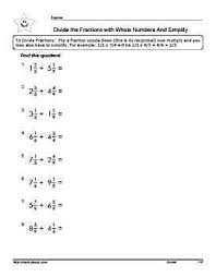 Division Fractions Worksheets Dividing Fractions Worksheets Fractions
