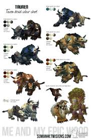 Tauren Druid Color Chart In 2019 World Of Warcraft Druid