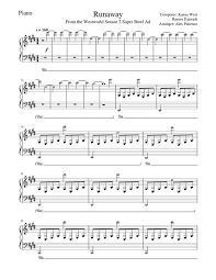 Download And Print In Pdf Or Midi Free Sheet Music For Runaway By Kanye West Arranged By Pianochannel For Piano Solo Piano Piano Notes Songs Piano Tutorial