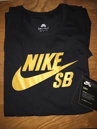 Black And Gold Nike Clothes Nike Sb Logo Dri Fit Skateboarding T Shirt Black Gold Large Fashion Clothing Shoes Accessories Mens Dri Fit T Shirts Hooded Jacket Sweatshirts Black Shirt
