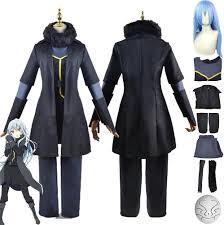 Anime That Time I Got Reincarnated As A Slime Rimuru Tempest Cosplay  Costume Outfit Black Uniform Full Set Ladies Girls Halloween Dress Up Suit  With Mask Wig : Amazon.co.uk: Toys & Games
