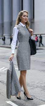 What To Wear To Fall And Winter Business Formal Interviews Glen Plaid Sheath Interview Outfits Women Job Interview Outfits For Women Business Casual Dresses