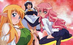Louise Françoise Le Blanc de La Vallière, Tiffania Westwood and Siesta from  the anime series Zero no Tsukaima ( ゼロの使い魔 )
