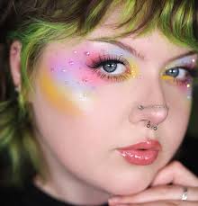 some fun pastel/rainbow blush 🌈💗✨ literally loved creating this look and  I want to wear it everyday. ✧・ﾟ: *✧・ﾟ:* products used: @kimchichicbeauty  holy fairytale! palette (gems