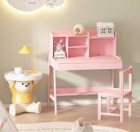 CASEMIOL Kids Desk with Chair, Study Desk and Chair Set with 3 Adjustment  Heights, Kids Writing Table with Large Storage Space, Computer Desk with ...