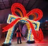 Outdoor Festival Decorations 3D LED Christmas Ball Arch Round Christmas  Large Ball Motif Lights