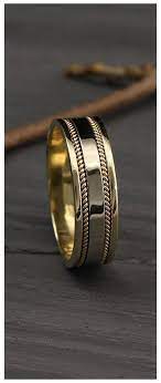 Handmade Unique Wedding Rings By Weddingringsstore Gold Ring For Men Engagement Men S Two T Mens Wedding Rings Gold Mens Gold Wedding Band Mens Gold Rings