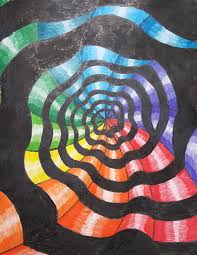 Wavy Op Art Colorwheel Spiral Art Ed Central 7th Grade Op Art Lessons Color Wheel Art Projects Op Art